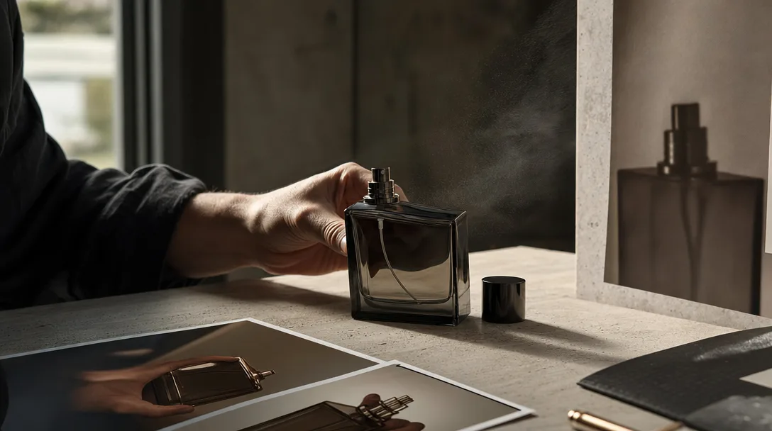 AI Fragrance Ads Break Between Bottle, Skin, and Air